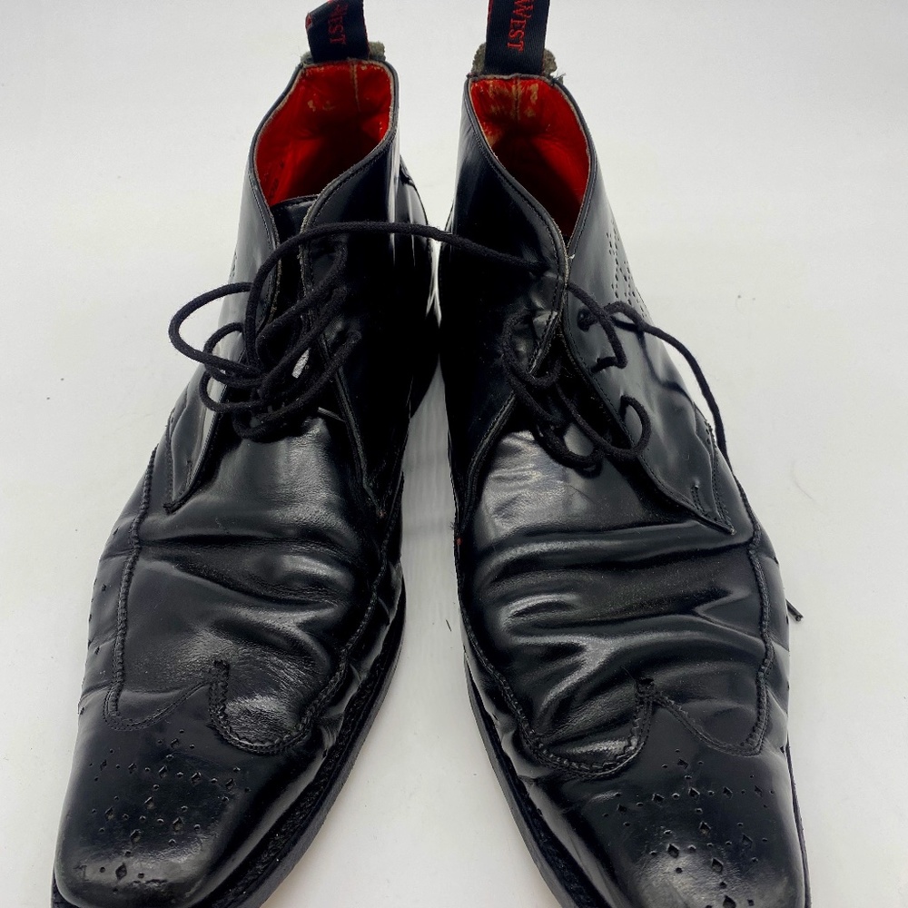 Jeffrey West Handmade in England Black Brogue Boots
